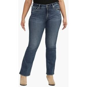 Silver Jeans Co Suki Women's Plus Size 22 Dark Wash Bootcut Jeans
